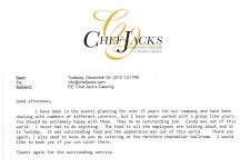 Chef Jack's Catering Reviews
